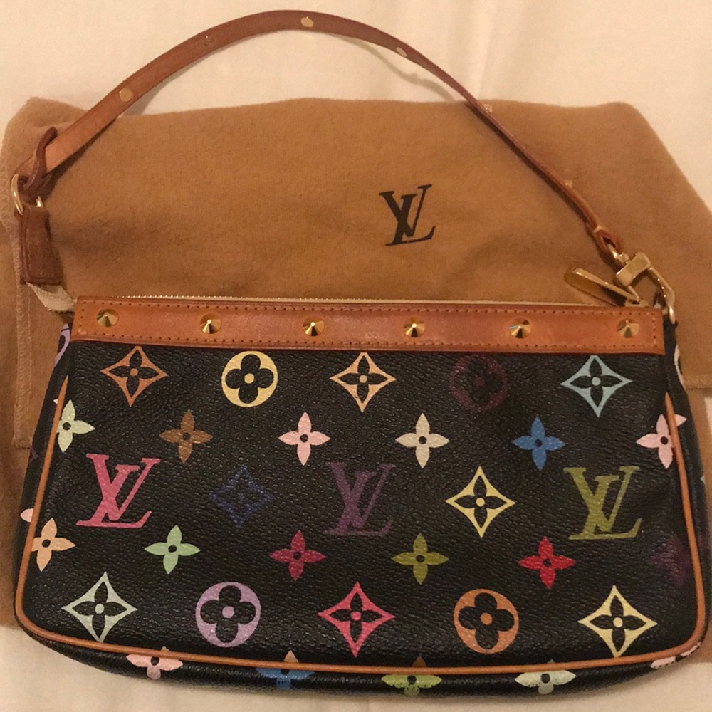 Louis Vuitton Pochette Monogram Multicolor Black